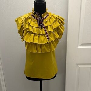 Yellow Ruffled Women's Blouse